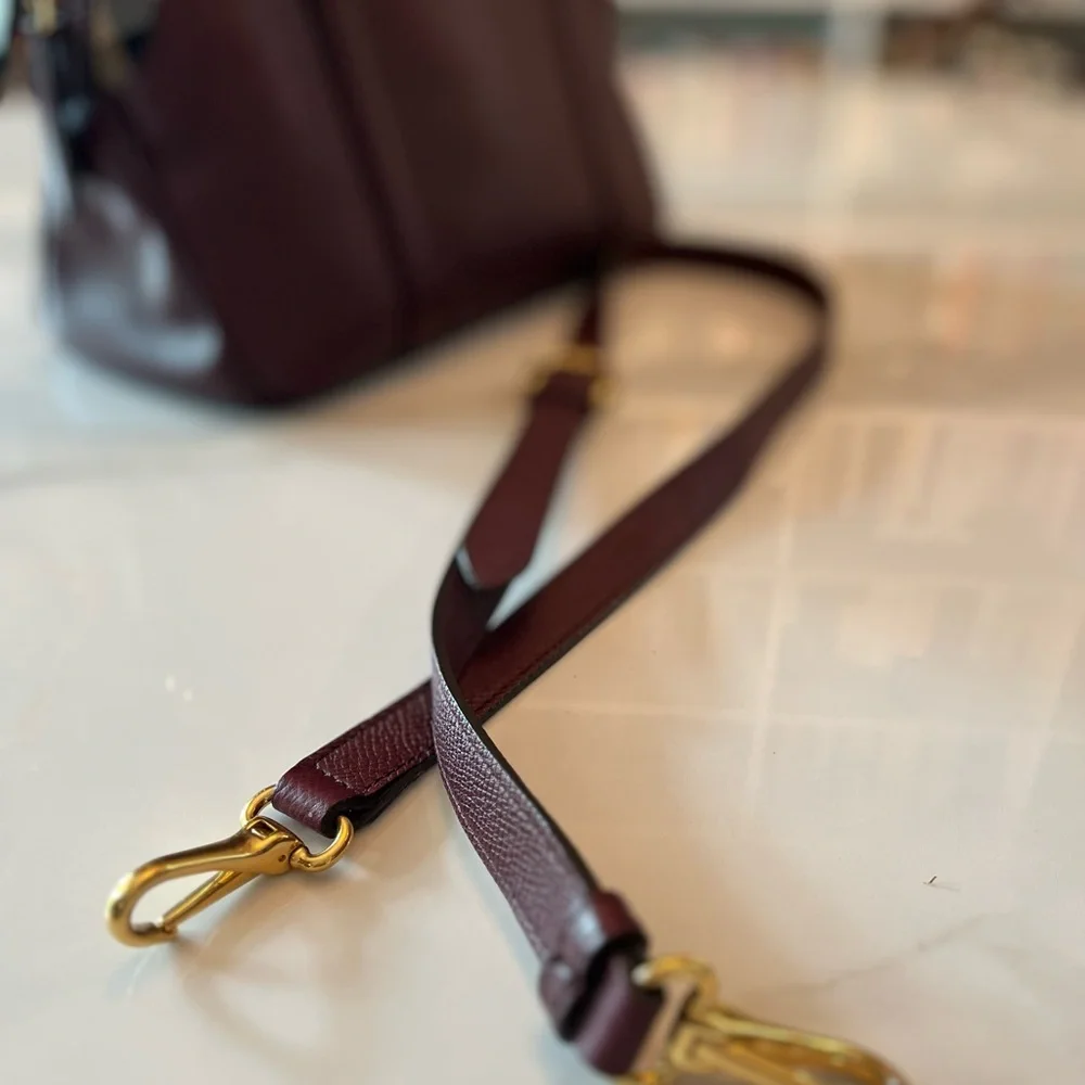 Burberry Dark Red Leather 2-way Bag - Picture 12 of 16